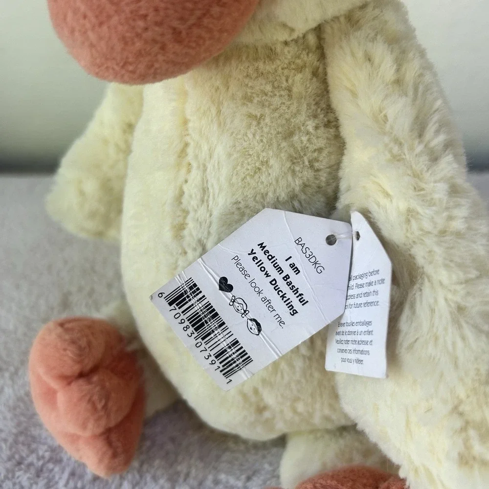NWT Jellycat Yellow Bashful Duckling Medium Stuffed Animal Plush 12